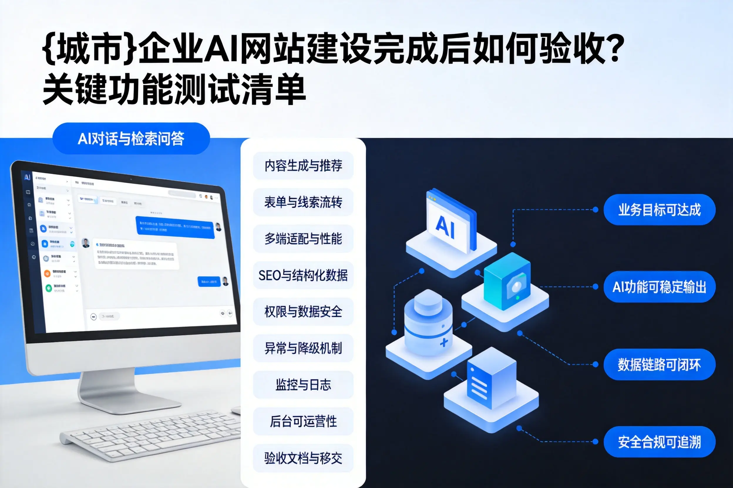 渭南企业AI网站建设完成后如何验收？关键功能测试清单
