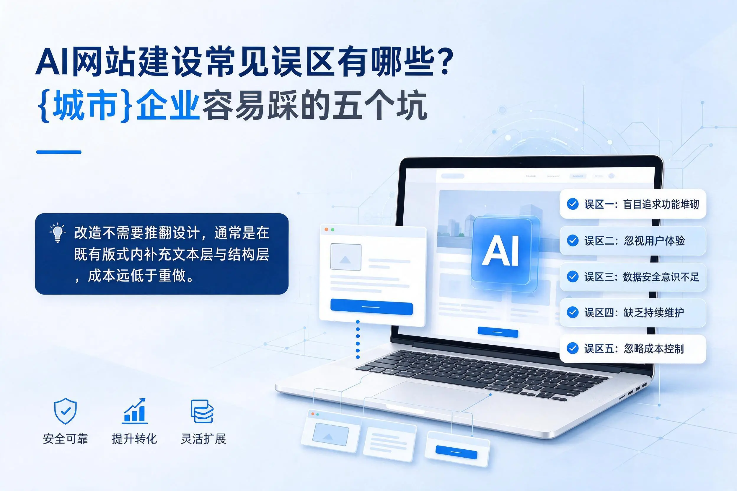 AI网站建设常见误区有哪些？渭南企业容易踩的五个坑