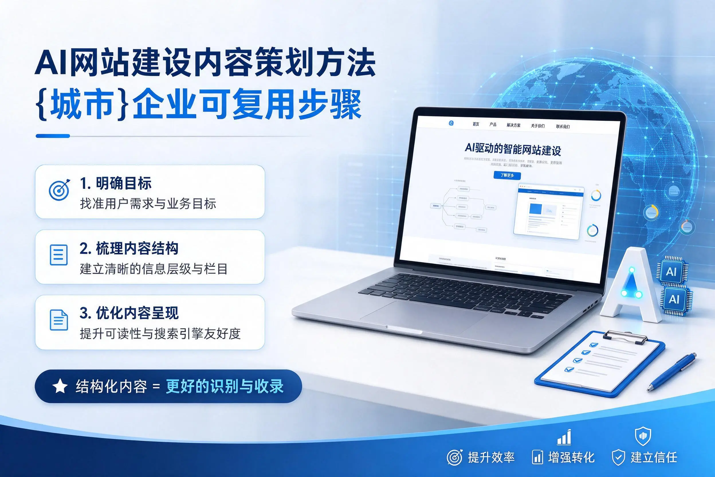 AI网站建设内容策划方法，渭南企业可复用步骤