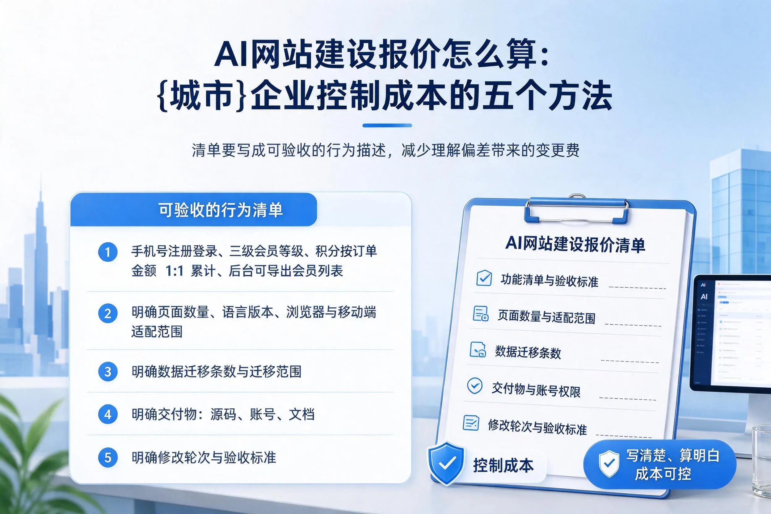 AI网站建设报价怎么算:渭南企业控制成本的五个方法